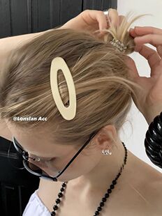 简约百搭树脂刘海大发夹质感椭圆掰掰夹前额碎发边夹发卡发饰新款