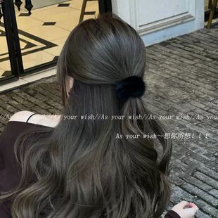 秋冬毛毛大肠发圈简约毛绒不勒发半扎马尾发绳女低马尾皮筋发饰