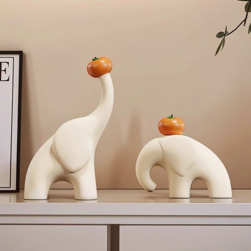 招财大象玄关摆件酒柜电视柜轻奢高级感创意现代简约家居装饰品