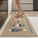亚麻厨房地垫专用防滑防油吸水垫门口耐脏脚垫家用免洗长条地毯