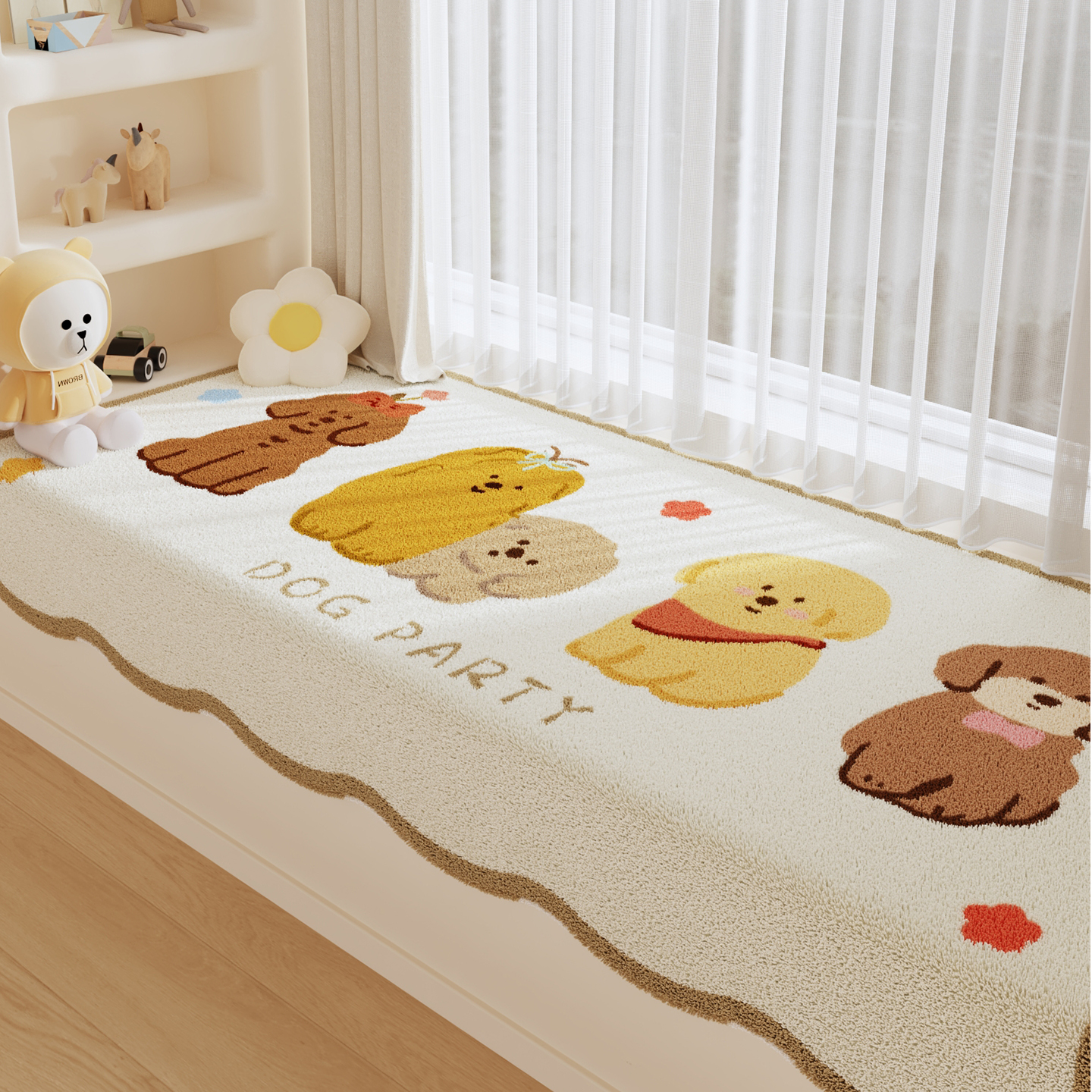 飘窗垫窗台垫2025新款四季通用仿羊绒阳台坐垫定制卡通卧室床边垫