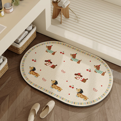 卫生间地垫硅藻泥吸水垫速干浴室洗手间门口防滑脚垫厕所卫浴垫子