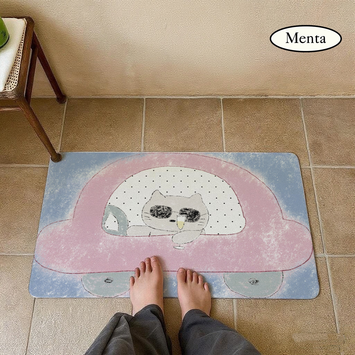 薄荷岛《小猫》浴室地垫吸水垫卫生间防滑垫速干垫新款卧室门口垫
