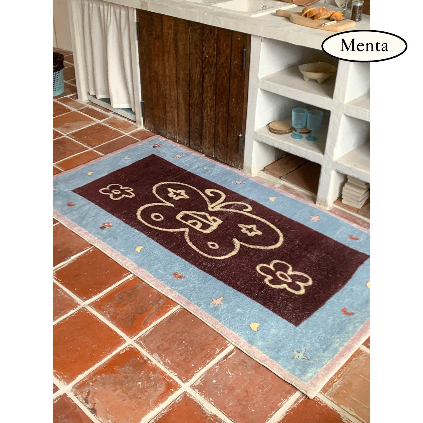 薄荷岛卧室仿羊绒地毯脚垫