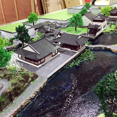 古建筑模型苏州园林拙政园场景沙盘摆件亭台楼阁房子