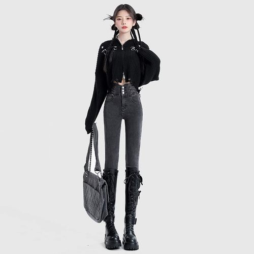 显瘦显高紧身小脚牛仔裤