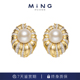 新年礼物 MiNG 名皇光年布朗 拜占庭珍珠耳钉9 10MM