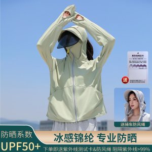 2026新款防晒衣女夏季防紫外线大帽檐冰丝凉感宽松防晒服外套薄款