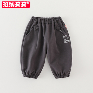 男寶寶韓版 2025新品 子春秋款 秋季 外出束腳運動褲 休閑褲 嬰幼兒童褲