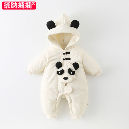 婴儿冬装宝宝衣服加厚连体衣超萌可爱加绒外出服秋冬季夹棉服洋气
