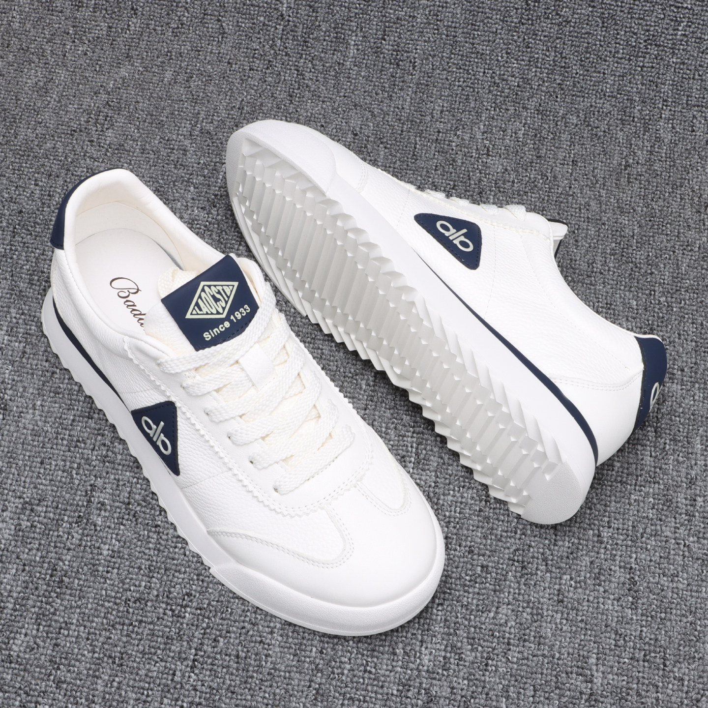 欧洲站男鞋2025秋季新款头层牛皮时尚潮流休闲板鞋轻便百搭小白鞋,流行男鞋,休闲板鞋,淘宝优惠券,粉丝福利购,淘宝优惠卷