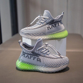 子小学生跑鞋 椰子鞋 男孩软底飞织鞋 女童鞋 男童夏季 儿童跑步运动鞋