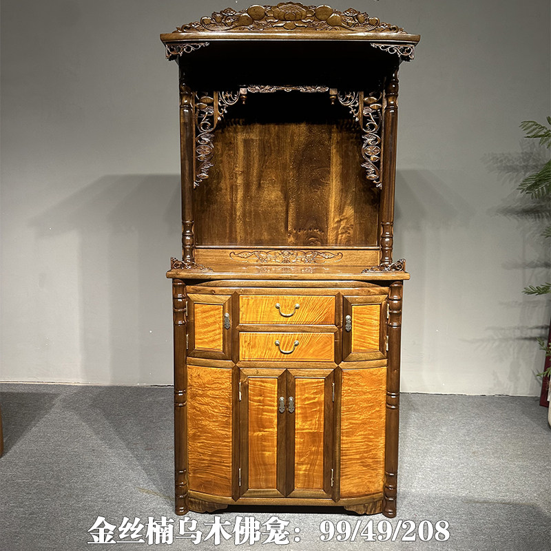 观音新款实木家用文武财神佛龛