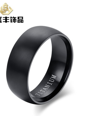 极速Classic Black Titanium Steel Ring Classic BSlack Titaniu