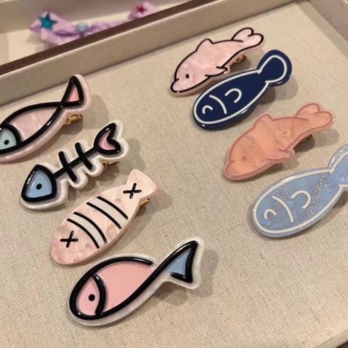 卡通小鱼发夹少女心童趣个性刘海夹可爱碎发夹子侧边夹头饰发饰