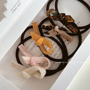 又字结可爱醋酸打结发绳小清新蝴蝶结高弹力基础发绳发圈新款 发绳