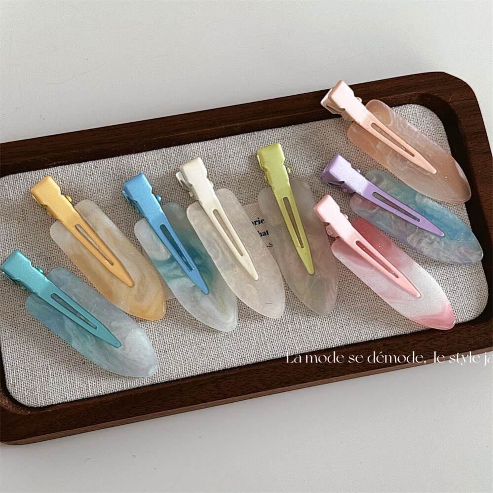 甜妹果汁彩色无痕发夹前额刘海夹可爱化妆夹碎发一字夹发卡头饰