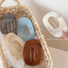 高级感马卡龙色系鲍鱼抓夹发夹后脑勺扁平夹气质马尾夹子头饰发饰