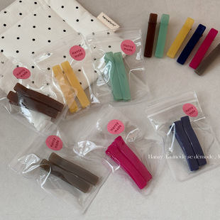 彩色果冻质感塑料长方形发夹新款 对夹可爱少女风碎发刘海夹鸭嘴夹