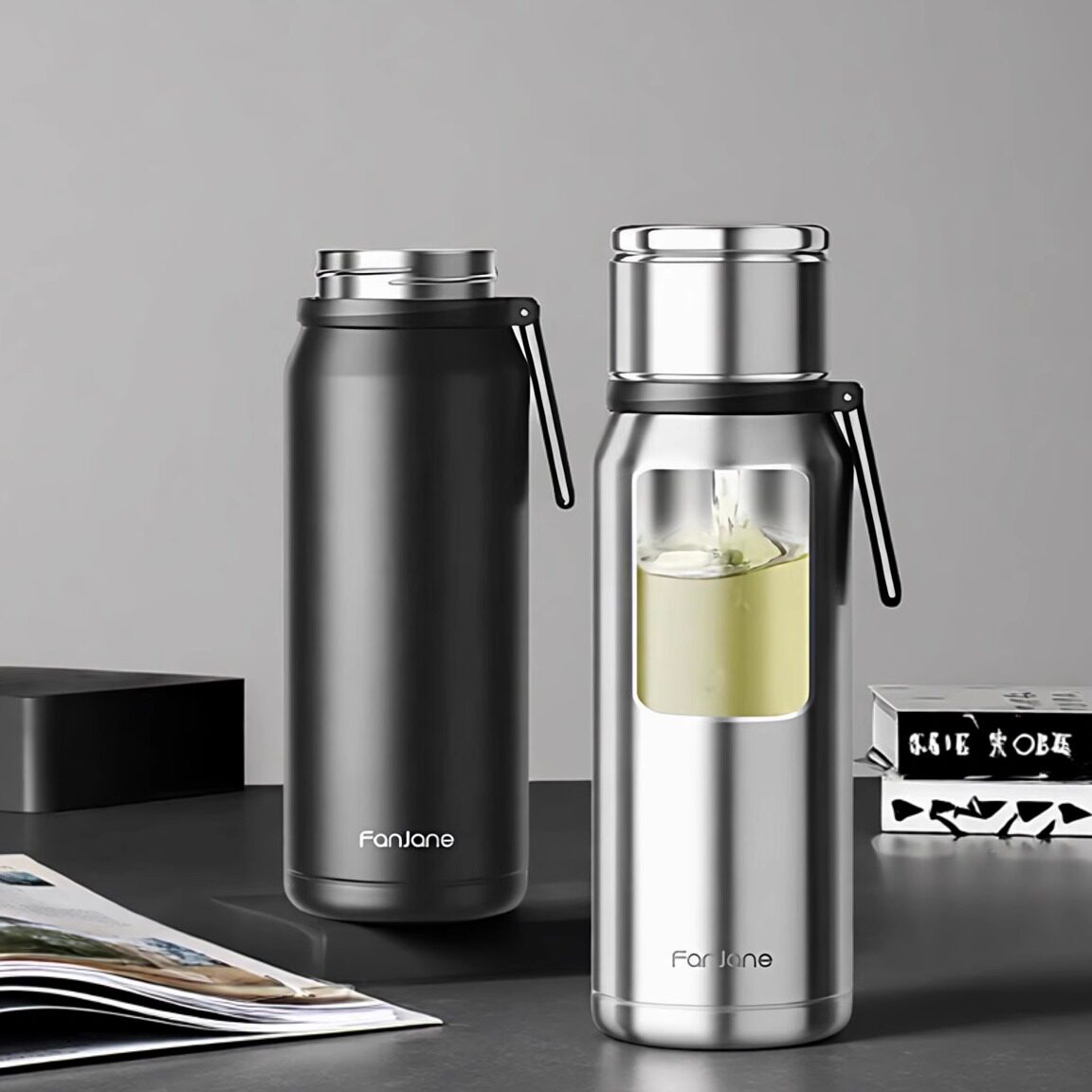 德国繁简316不锈钢保温杯男士款大容量女茶水分离泡茶杯水壶大号