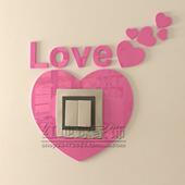 桃心创意亚克力开关贴墙贴插座保护套面板婚房装 饰3D立体简约现代