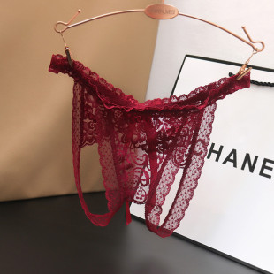 维多利亚女士纯欲蕾丝情调火辣情侣免穿脱开档内裤 女性感三角裤