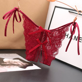 维多利亚女士纯欲蕾丝情调火辣情侣免穿脱开档内裤 女性感三角裤