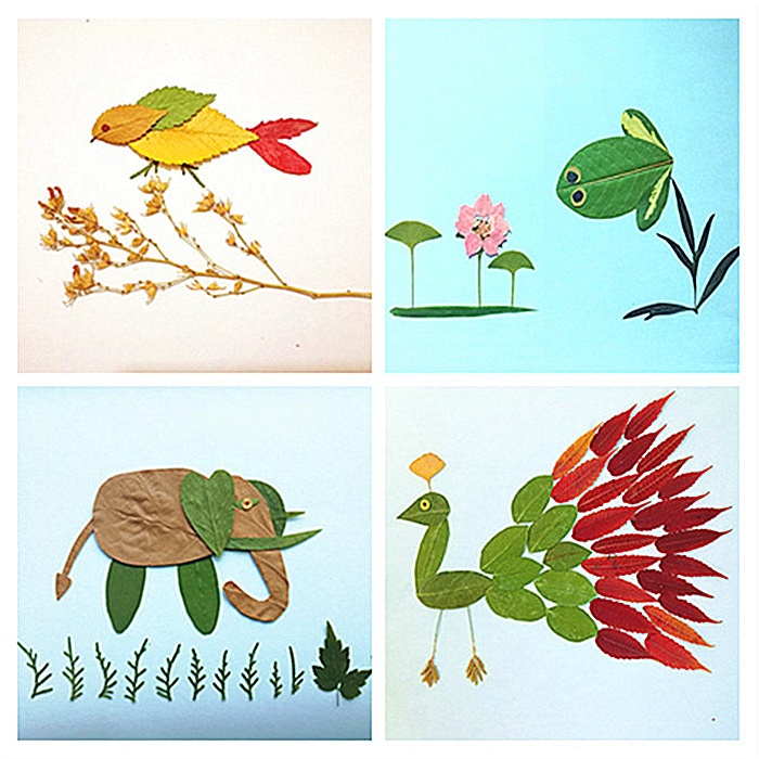 幼儿园树叶画制作材料包作业手工课diy学生粘贴画拼