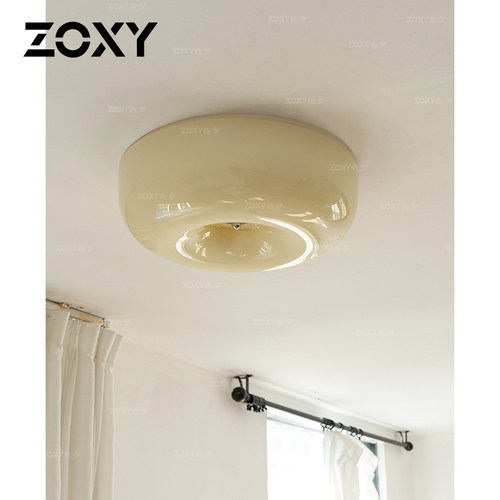 zoxy中古风卧室餐厅奶油吸顶灯