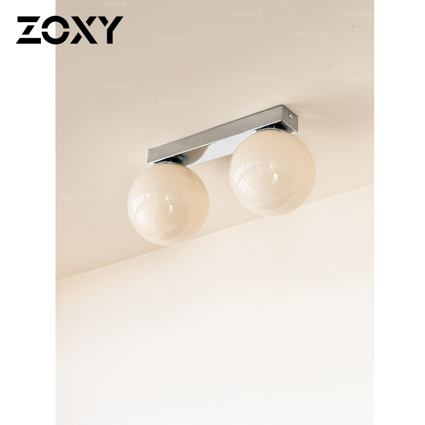 zoxy 意式复古风玻璃吸顶灯轻奢高级感创意厨卫阳台过道双球灯具,家装灯饰光源,厨卫/阳台/玄关/过道吸顶灯,淘宝优惠券,粉丝福利购,淘宝优惠卷