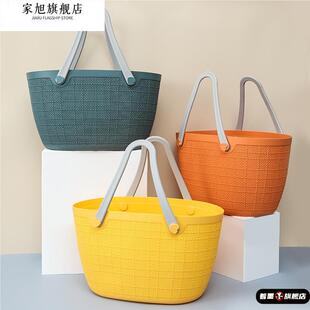 游泳手提篮超市购物篮环保买菜菜篮子浴筐大号洗澡篮郊外野餐篮子