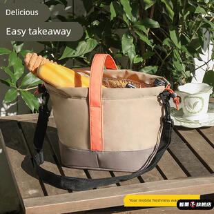饭盒袋手提式工装保温包束口便当包上班族带饭通勤单肩斜跨包