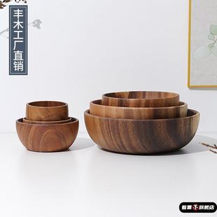 新款厂家相思木餐厅整木碗大号木钵日式酒店水果盘加厚沙拉碗