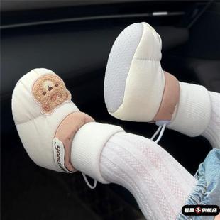 婴儿鞋 12个月男女宝宝防掉布底步前鞋 子软底防滑鞋 冬 袜3 春秋款