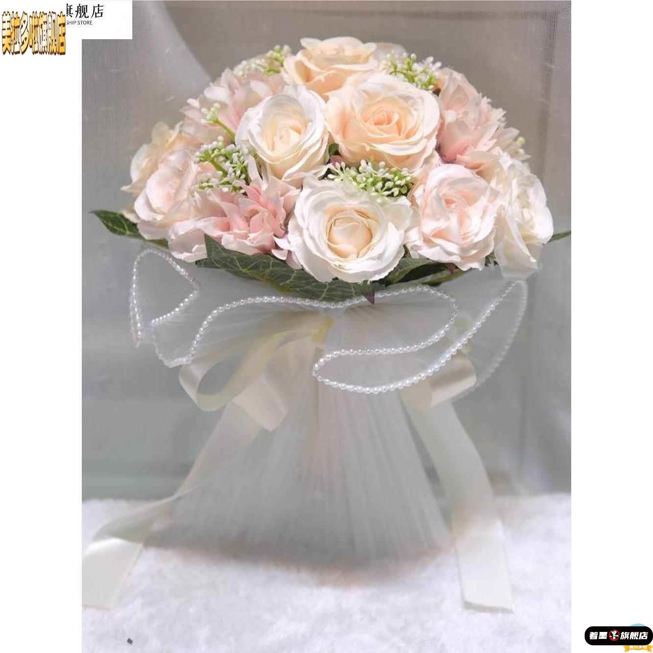 结婚用品户外婚礼彷真玫瑰手捧花西式森系手持花束新款新娘手捧花