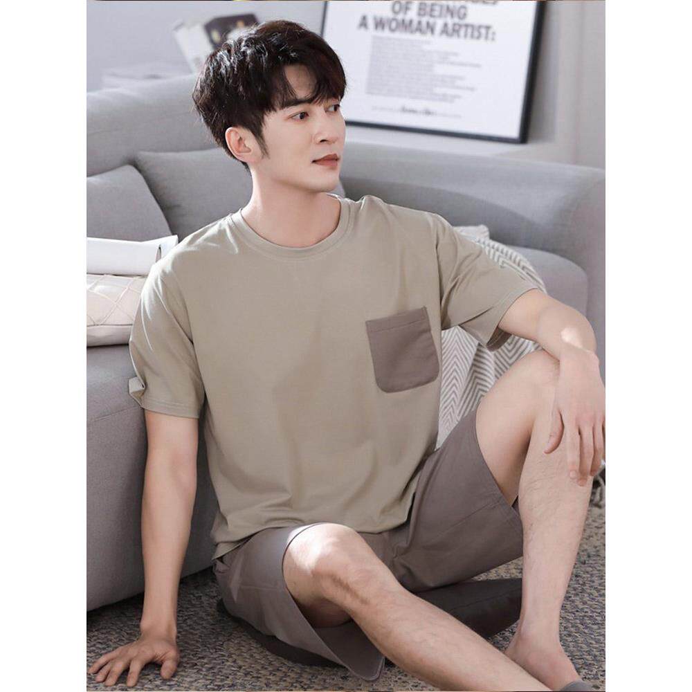 男士大码宽松家居服可外穿睡衣夏季2026新款短袖短裤薄款夏天套装