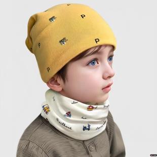 儿童围脖男秋冬宝宝纯棉女套头围巾婴儿冬季 防风护耳保暖小孩脖套