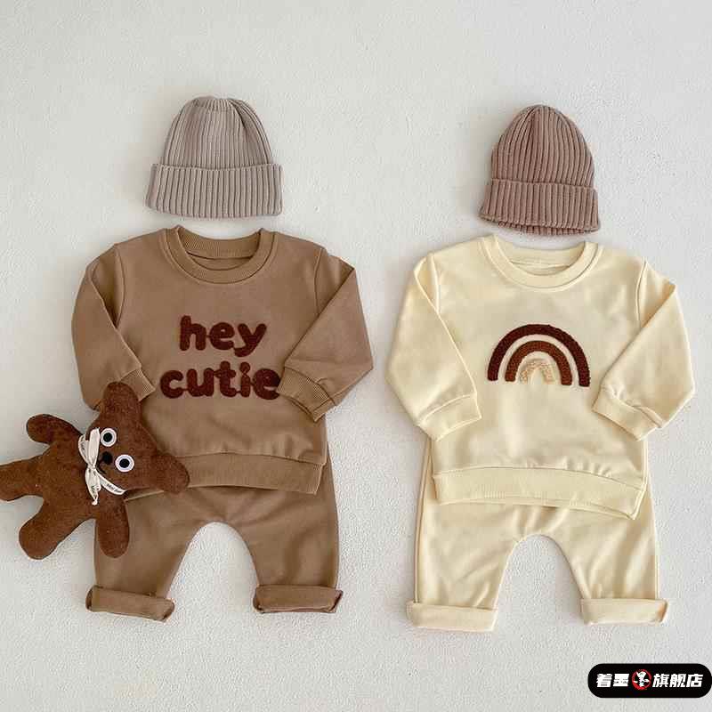 ins韩版新款欧美婴儿套装春秋款男宝宝时尚