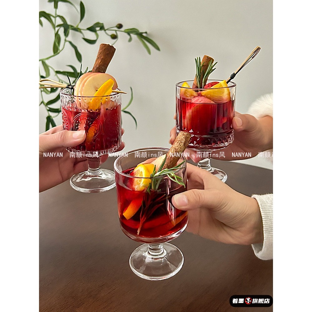 葡萄酒杯高颜值热红酒杯圣诞鸡尾酒太阳花高