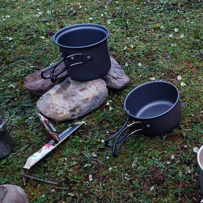 便携露营锅具套装户外炊具卡式炉野炊套锅野营煮锅烧水壶野餐折叠