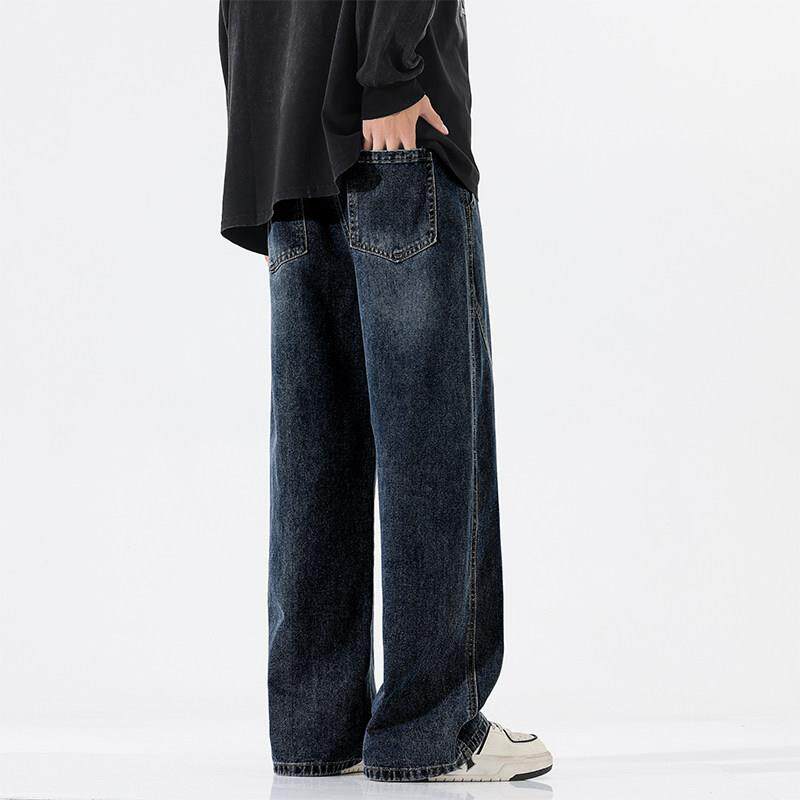 复古男款弯刀牛仔裤宽松直筒阔腿美式高街休闲长裤子春夏季薄2026