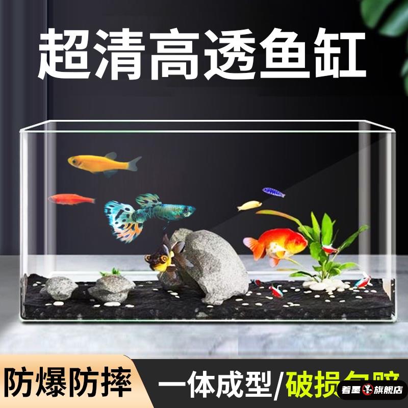 4K超白亚克力鱼缸新款客厅桌面乌龟缸生态造