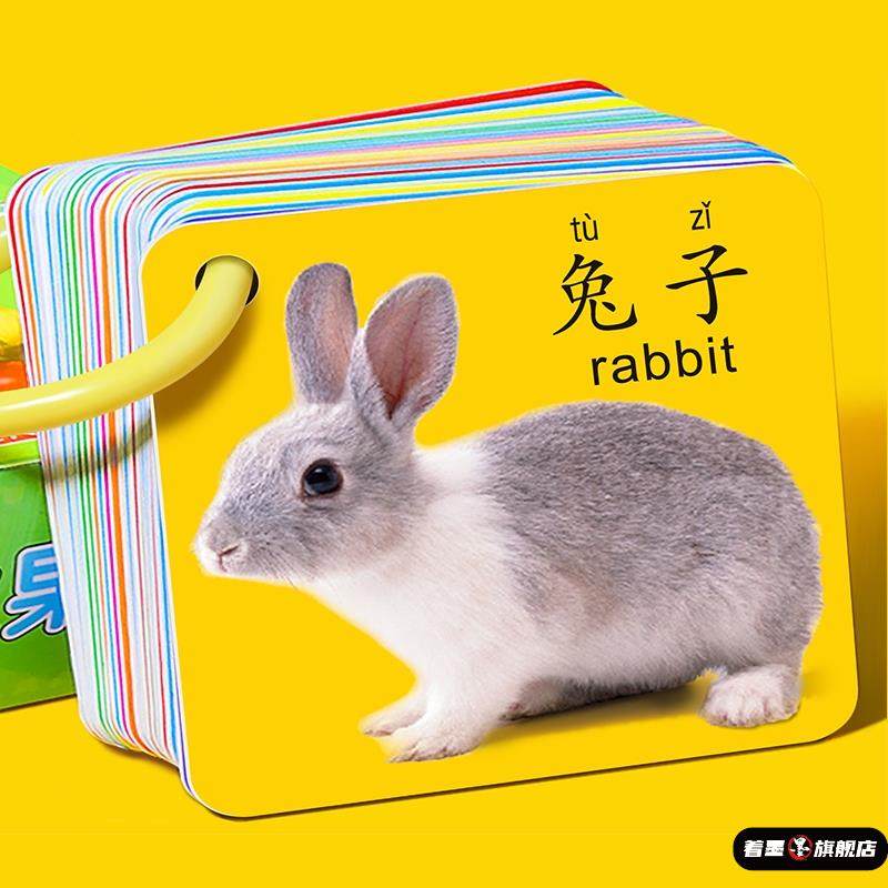 儿童识字卡片认知动物早教卡0-1-3岁6幼宝宝益智看图物玩具启蒙书,玩具/童车/益智/积木/模型,玩具挂图/认知卡,淘宝优惠券,粉丝福利购,淘宝优惠卷