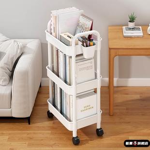 书架书柜零食小推车置物架书本收纳桌面小柜子移动架子带轮报刊架