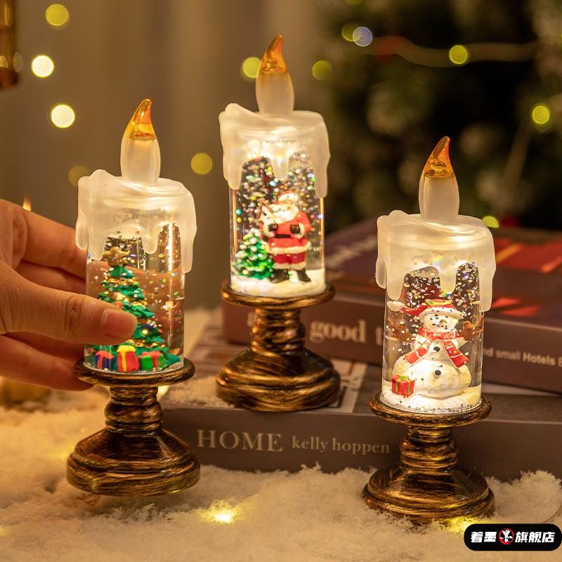2025装饰品水晶球小夜灯圣诞仿真