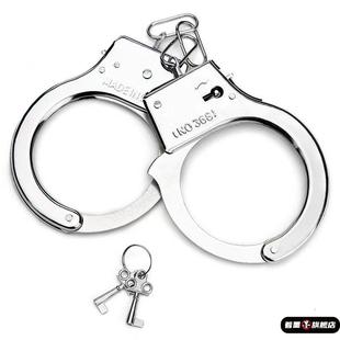 儿童手铐手镯玩具酒吧派对cospaly银色玫瑰金加厚不锈钢手扣道具