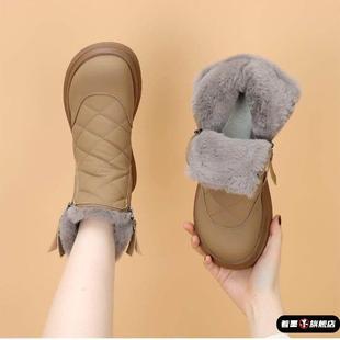 冬季防水棉鞋女款软底雪地靴2026新款加绒加厚保暖防滑大码短筒靴