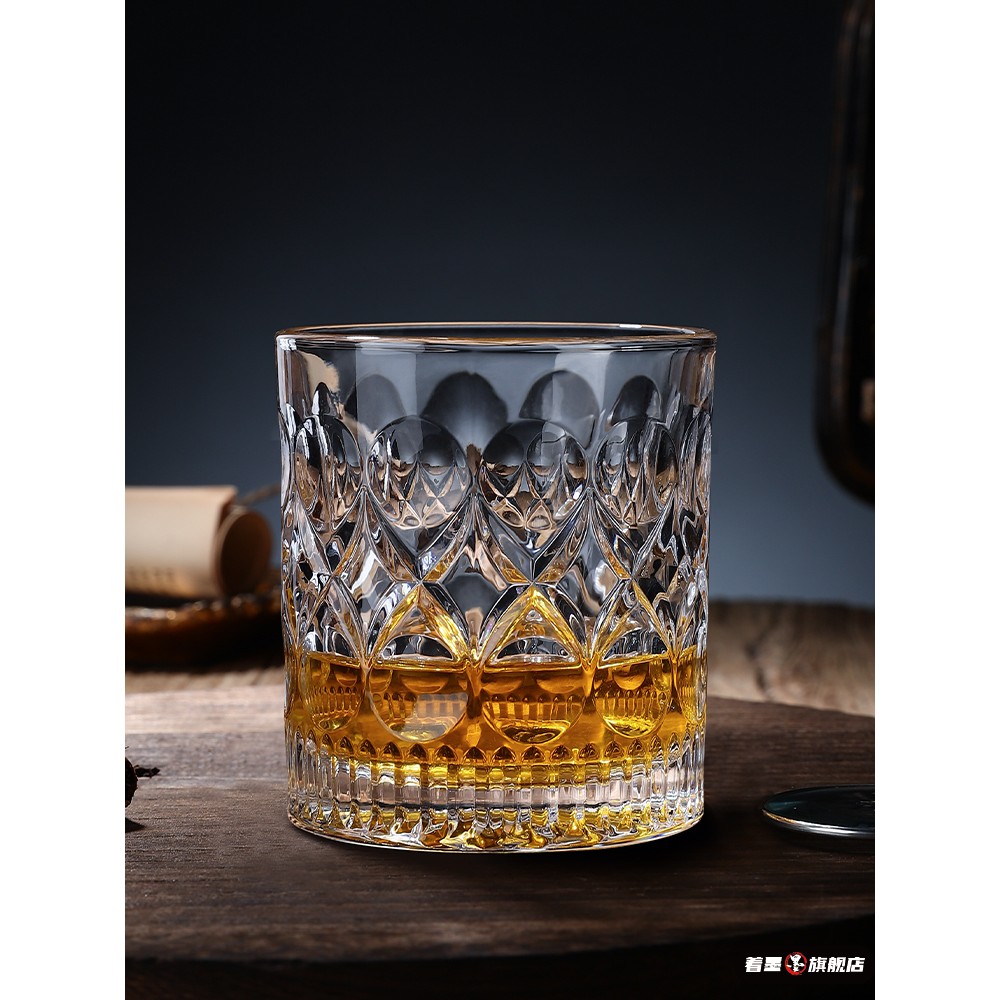 威士忌洋酒杯玻璃杯酒杯轻奢高档水晶杯高颜
