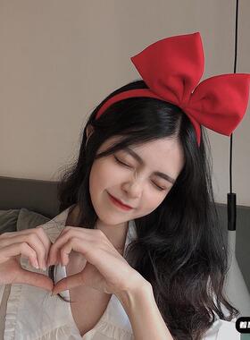 红色大蝴蝶结头饰在逃公主头箍白雪公主发饰生日拍照可爱立体发箍