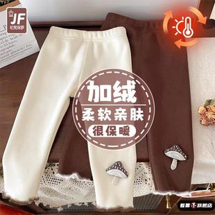 女童加绒打底裤秋冬季外穿束脚长裤韩版宝宝薄绒保暖百搭裤子潮流